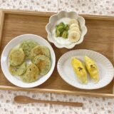 今日のむすめの離乳食”小松菜のパンケーキ”のレシピ