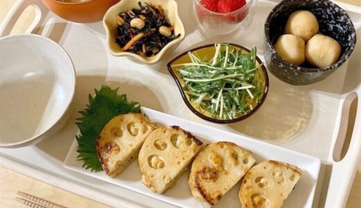 今日のお家ご飯”レンコンと大葉のはさみ焼き”のレシピ
